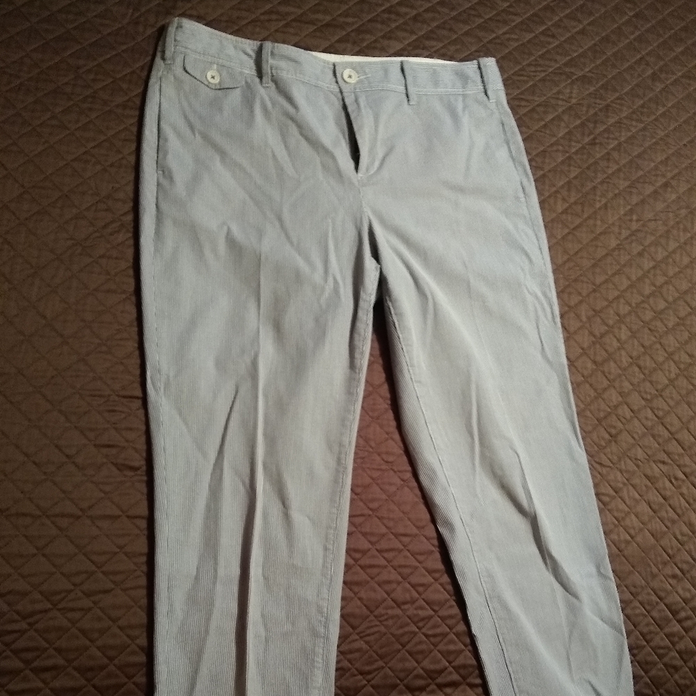 Anthropologie Paper Boy Seersucker Cropped Pants